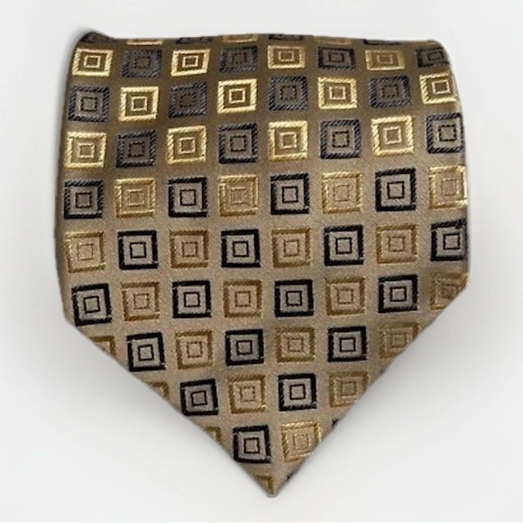 Valerio Garati Other - Valerio Garati 100% Silk Handmade Designer Gold‎ Tan Embroidered Business Casual
